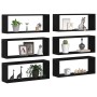 Estanterías 6 piezas Roble Negro 60x15x23 cm Madera de Ingeniería de , Estantes y estanterías - Ref: Foro24-862647, Precio: 6...