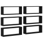 Estanterías 6 piezas Roble Negro 60x15x23 cm Madera de Ingeniería de , Estantes y estanterías - Ref: Foro24-862647, Precio: 6...