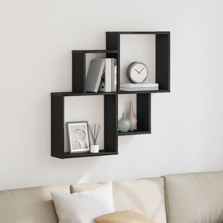 Armario de pared Negro Roble 80x15x78,5 cm Madera de ingeniería de , Estantes y estanterías - Ref: Foro24-862654, Precio: 39,...