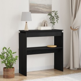 Mesa Consola Negra Roble 80x30x80 cm Madera Ingenierizada de , Mesas auxiliares - Ref: Foro24-862661, Precio: 52,51 €, Descue...