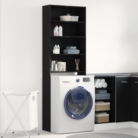 Armario para Lavadora Roble Negro 64x24x190 cm Madera Técnica de , Accesorios para lavadoras y secadoras - Ref: Foro24-862668...