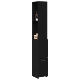 Armario de baño Negro Roble 25x25x170 cm Madera de Ingeniera de , Muebles de baño - Ref: Foro24-862669, Precio: 75,26 €, Desc...