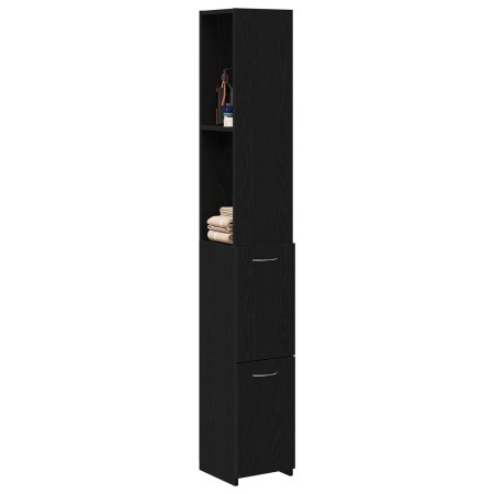 Armario de baño Negro Roble 25x25x170 cm Madera de Ingeniera de , Muebles de baño - Ref: Foro24-862669, Precio: 75,26 €, Desc...