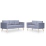 Set de sofás de 2 y 3 plazas de tela gris claro en Sofás | Comprar online en Foru.es