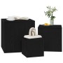 Conjunto de Mesas Laterales Apilables de 3 Piezas de Madera Ingenierada en Negro de , Mesas auxiliares - Ref: Foro24-862676, ...