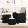 Conjunto de Mesas Laterales Apilables de 3 Piezas de Madera Ingenierada en Negro de , Mesas auxiliares - Ref: Foro24-862676, ...