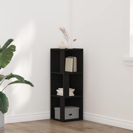 Gabinete Esquinero Negro Roble 33x33x100 cm Madera Elaborada de , Taquillas y armarios de almacenamiento - Ref: Foro24-862691...