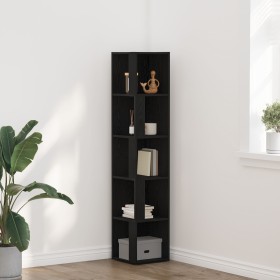 Gabinete Esquinero Negro Roble 33x33x164,5 cm Madera de , Taquillas y armarios de almacenamiento - Ref: Foro24-862693, Precio...