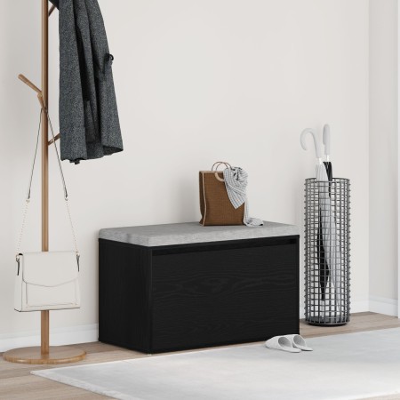 Banco de Hall Negro Roble 80x40x45 cm Madera Elaborada de , Bancos para recibidores y almacenamiento - Ref: Foro24-862701, Pr...
