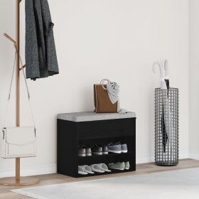 Banco de entrada Negro Roble 60x30x45 cm Madera de , Zapateros y organizadores de calzado - Ref: Foro24-862702, Precio: 62,18...
