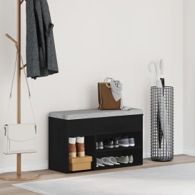 Banco Hall Negro Roble 60x30x45 cm Madera Compuesta de , Zapateros y organizadores de calzado - Ref: Foro24-862703, Precio: 6...