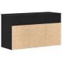 Banco Hall Negro Roble 60x30x45 cm Madera Compuesta de , Zapateros y organizadores de calzado - Ref: Foro24-862703, Precio: 6...