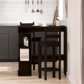 Mesa de Bar de Roble Negro con Estante de Almacenamiento, 100x50x101.5 cm de , Mesas de cocina y de comedor - Ref: Foro24-862...