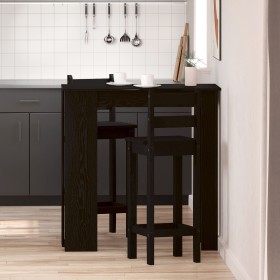 Mesa de Bar con Estante - Roble Negro, 102x50x103.5 cm, Hecha de Madera Ingenierizada de , Mesas de cocina y de comedor - Ref...