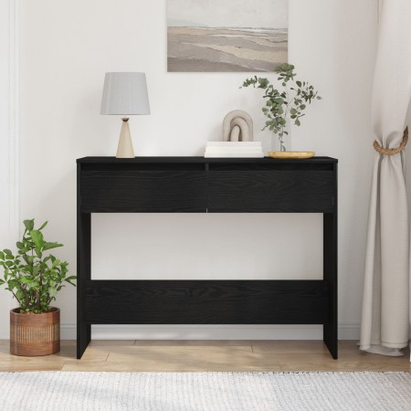 Mesa Consola de Roble Negro - 100x35x76.5 cm - Madera Engineered de , Mesas auxiliares - Ref: Foro24-862708, Precio: 77,20 €,...