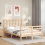 Estructura de cama con cabecero madera maciza 120x200 cm de vidaXL, Camas y somieres - Ref: Foro24-3193916, Precio: 113,63 €,...