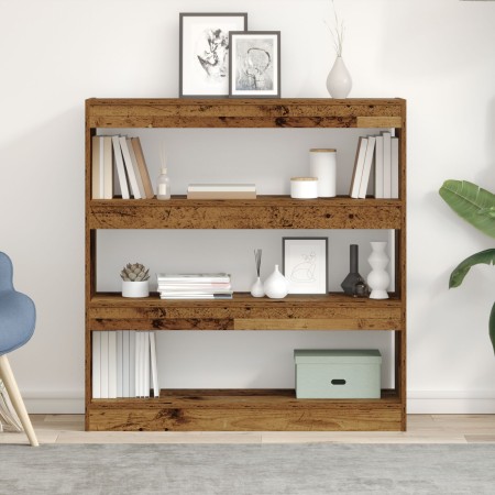 Armario para Libros/Divisor de Habitaciones - Madera Rústica - 100x30x103cm - Madera Elaborada de , Librerías y estanterías -...
