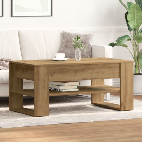 Mesa de café de roble Artisan 102x55x45 cm de madera ingenierizada de , Mesas de centro - Ref: Foro24-862728, Precio: 78,01 €...
