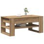 Mesa de café de roble Artisan 102x55x45 cm de madera ingenierizada de , Mesas de centro - Ref: Foro24-862728, Precio: 78,01 €...