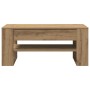 Mesa de café de roble Artisan 102x55x45 cm de madera ingenierizada de , Mesas de centro - Ref: Foro24-862728, Precio: 78,01 €...