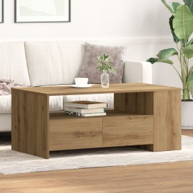 Mesa de Café - Roble Artesanal - 102x55x43.5 cm - Hecha de Madera Elaborada de , Mesas de centro - Ref: Foro24-862732, Precio...