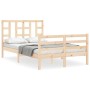 Estructura de cama con cabecero madera maciza 120x200 cm de vidaXL, Camas y somieres - Ref: Foro24-3193916, Precio: 113,63 €,...