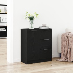 aparador de roble negro 60x30x70 cm hecho de madera elaborada de , Aparadores - Ref: Foro24-862737, Precio: 87,58 €, Descuent...
