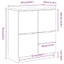 Aparador de roble negro - 60 x 30 x 70 cm - Hecho de madera elaborada de , Aparadores - Ref: Foro24-862739, Precio: 66,14 €, ...