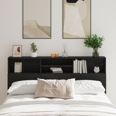 Cabecero con armario de roble negro 180x19x103,5 cm de , Cabeceros y pies de cama - Ref: Foro24-862754, Precio: 98,86 €, Desc...