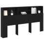 Cabecero con armario de roble negro 180x19x103,5 cm de , Cabeceros y pies de cama - Ref: Foro24-862754, Precio: 98,86 €, Desc...