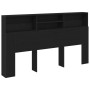 Cabecero con armario de roble negro 180x19x103,5 cm de , Cabeceros y pies de cama - Ref: Foro24-862754, Precio: 98,86 €, Desc...