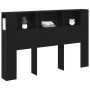 Cabecero de Armario de Roble Negro - 160x19x104.5 cm Hecho de Madera Ingenierada de , Cabeceros y pies de cama - Ref: Foro24-...