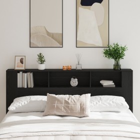 Cabecero Negro Roble 200x18,5x104,5 cm de , Cabeceros y pies de cama - Ref: Foro24-862760, Precio: 94,25 €, Descuento: %