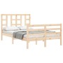 Estructura de cama con cabecero madera maciza 120x200 cm de vidaXL, Camas y somieres - Ref: Foro24-3193916, Precio: 113,63 €,...