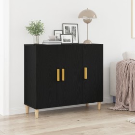 Aparador Negro de Roble 90x34x80 cm en Madera de , Aparadores - Ref: Foro24-862761, Precio: 109,57 €, Descuento: %