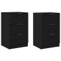 Mesitas de Noche 2 paquetes Negro Roble 40x65x65 cm Hechas de Madera Elaborada de , Mesitas de noche - Ref: Foro24-862768, Pr...