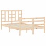 Estructura de cama con cabecero madera maciza 120x200 cm de vidaXL, Camas y somieres - Ref: Foro24-3193916, Precio: 113,63 €,...
