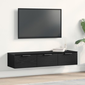Gabinete de Pared de Roble Negro 102x30x20 cm Hecho de Madera Elaborada de , Armarios y almacenamiento - Ref: Foro24-862777, ...