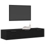 Gabinete de Pared de Roble Negro 102x30x20 cm Hecho de Madera Elaborada de , Armarios y almacenamiento - Ref: Foro24-862777, ...