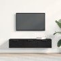 Gabinete de Pared de Roble Negro 102x30x20 cm Hecho de Madera Elaborada de , Armarios y almacenamiento - Ref: Foro24-862777, ...