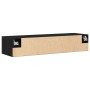 Gabinete de Pared de Roble Negro 102x30x20 cm Hecho de Madera Elaborada de , Armarios y almacenamiento - Ref: Foro24-862777, ...