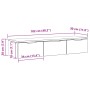 Gabinete de Pared de Roble Negro 102x30x20 cm Hecho de Madera Elaborada de , Armarios y almacenamiento - Ref: Foro24-862777, ...