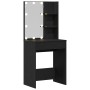 Mesa de tocador LED en Roble Negro, 60x40x140 cm, Hecha de Madera Elaborada de , Tocadores para dormitorios - Ref: Foro24-862...