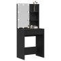Mesa de tocador LED en Roble Negro, 60x40x140 cm, Hecha de Madera Elaborada de , Tocadores para dormitorios - Ref: Foro24-862...