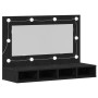 Armario Espejo LED en Roble Negro - 90x31.5x62 cm de , Tocadores de baño - Ref: Foro24-862781, Precio: 89,23 €, Descuento: -5%%