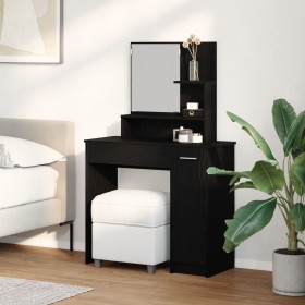 Mesa de Tocador de Roble Negro con Espejo - 86.5 x 35 x 136 cm de , Tocadores para dormitorios - Ref: Foro24-862783, Precio: ...