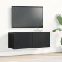 Armarios de Pared para TV (Juego de 2) - Roble Negro, 80x30x30 cm, Hecho de Madera Elaborada de , Muebles TV - Ref: Foro24-86...
