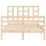 Estructura de cama con cabecero madera maciza 120x200 cm de vidaXL, Camas y somieres - Ref: Foro24-3193916, Precio: 113,63 €,...