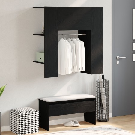 Armario de Pasillo Roble Negro Madera Elaborada 97.5 x 37 x 99 cm de , Armarios y almacenamiento - Ref: Foro24-862791, Precio...