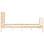 Estructura de cama con cabecero madera maciza 120x200 cm de vidaXL, Camas y somieres - Ref: Foro24-3193916, Precio: 113,63 €,...